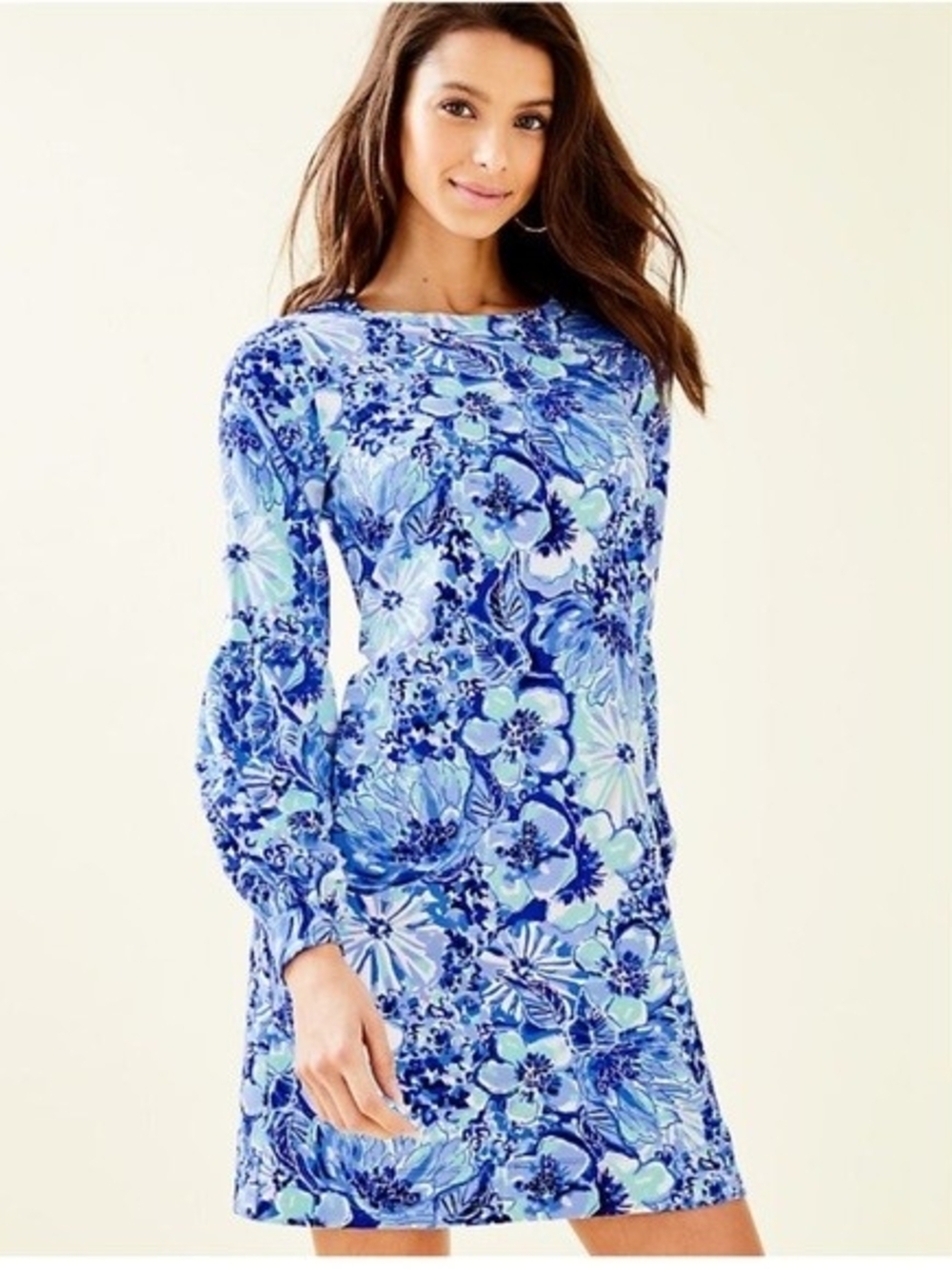 Lilly Pulitzer Bartlett Dress Coastal Blue Floral Size Medium NWT